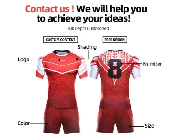 Uniformes de rugby entièrement sublimés à motifs personnalisés OEM DIY