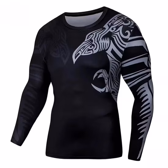 Haute qualité MMA Rash Guard Bjj Rush Guard 2023 Concevez votre propre Bjj Rash Guard pour hommes
